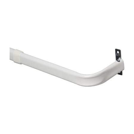 Kenney Mfg Curtain Rod, 1 in Dia, 28 to 48 in L, Steel, White KN511